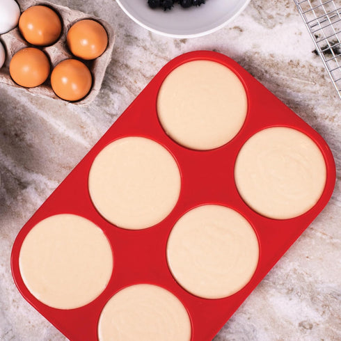 Mrs. Anderson's Baking Non-Stick 6-Cup Muffin Top Pan - European-Grade Silicone