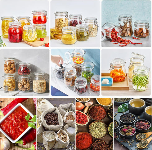 Glass Jars with Airtight Lid 24 Oz (Set of 2), Wide Mouth Mason Storage Canisters for Coffee, Sugar, Nuts, Spice,