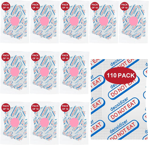 110 Packs 200CC Food Grade Oxygen Absorbers - Oxygen Absorbers for Food Storage with Oxygen Indicator for Mylar Bags