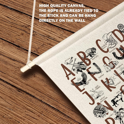 Qpenm Cowboy Nursery Decor, Western Southwestern Aztec Alphabet ABC Posters & Prints, Western Nursery Decor Boy