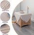 24 24 Inch Linen Small Square Tablecloth x Beige Washable Wrinkle Resistant Table Cover with Tassels Farmhouse