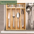 Bamboo Kitchen Drawer Silverware Organizer, 9 Inch Tray Holder for Small Drawer, 5-Slots Cutlery Tray