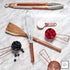 Copper Measuring Cups and Spoons Set – 8-Piece Stackable Stainless Steel Utensils, Stylish Rose Gold Kitchen
