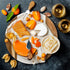 Okllen 12" Marble Cheese Board and Acacia Wood Serving Board, Handcrafted Round Tray for Cheese and Charcuterie