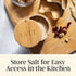 Totally Bamboo Salt Cellar – Wooden Salt Box with Magnetic Lid, 6 oz Capacity for Countertop Storage