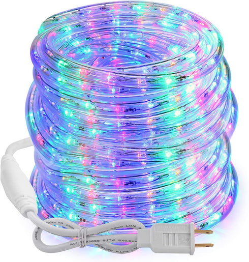 Brizled 18ft Multicolor Waterproof Rope Lights, 216 LED Christmas Lighting, 120V ETL Flexible Tube Light for Holiday