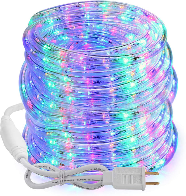 Brizled 18ft Multicolor Waterproof Rope Lights, 216 LED Christmas Lighting, 120V ETL Flexible Tube Light for Holiday