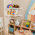 Set 2 90-Degree Cute Cloud Corner Shelves - of White Wooden Floating Corner Shelves Wall Mounted, Space-Saving Nursery