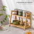 Countertop 2 ANBOXIT Rattan-Look Matcha Station Organizer, Bamboo Tea & Coffee Accessories Station Organizer, Tier Mug