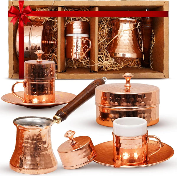 Turkish Coffee Set Turkish Coffee Maker Set w/ 2 Cups, Sugar Dish,
