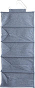 Closet 10 Household Essentials Hanging Cotton Blend and Plastic Shoe Organizer with Storage Compartments, Denim