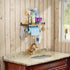 4 Garage Paper Towel Holder Wall Mount, Wooden Paper Towel Holder with Shelf for Kitchen Garage Quick Clean Station