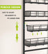 Over The Door Pantry Organizer, 6-Tier Adjustable Hanging Baskets, Metal Wall Mount Spice Rack for Home & Kitchen -