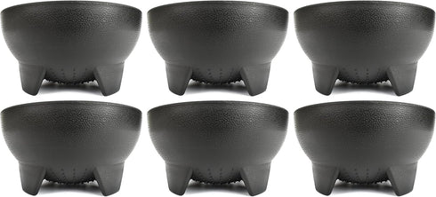 Set of 6 Black Salsa Bowls, 4.5" Diameter, 12 oz, Perfect for Dips and Sauces