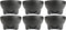 Set of 6 Black Salsa Bowls, 4.5" Diameter, 12 oz, Perfect for Dips and Sauces