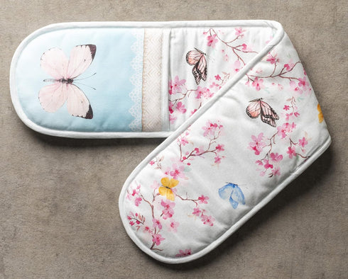 Maison d Hermine Blossom in Spring 100% Cotton Easter Double Oven Glove, Heat Resistant for Cooking & Baking