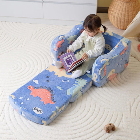 Kids,2-in-1 aodisman Thick Comfy Toddler Chair and Couch for Soft Plush Fold Out Sofa for Children,Convertible Couch
