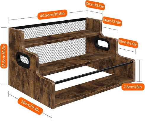 3 Countertop Homode Liquor Bottle Display Shelf, Step Coffee Syrup Rack Organizer, Liquor Wine Rack, Mini bar, Liquor