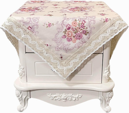 Square Nightstand Tablecloth, Bedside/End Tablecloth - Dustproof, Fits Coffee Table/Printer - Light