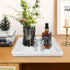 Countertop, 16.5" 13"x 1.6" Wooden Decorative Tray, Rectangular Serving Tray with Wood Bead, Farmhouse Big Tray