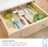 iDesign Plastic Adjustable Deep Drawer Divider, Set of 2, Expandable 13.25” – 20.75”, Clear