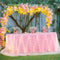 14FT Pink Tulle Table Skirt for Rectangle or Round Tables Ruffle Tulle