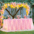 14FT Pink Tulle Table Skirt for Rectangle or Round Tables Ruffle Tulle