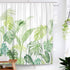Lifeel Tropical Shower Curtain Set, Heavyweight Leaves Jungle Palm Bathroom Shower Curtain with 12 Hooks, Green White