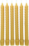 100% Pure Beeswax Spiral Twist Taper Candles - Organic Set of 6, 8 Inches Tall, 3/4 Inch Diameter