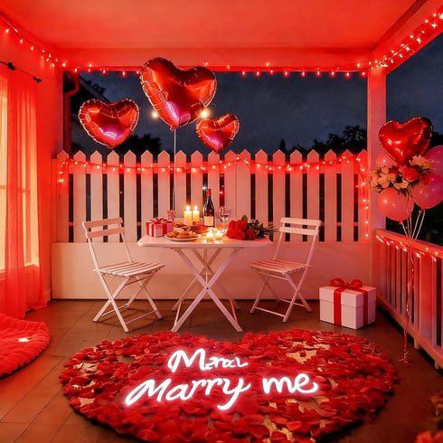 32.5FT 100 16 Red Valentines Decor Lights, LED Valentine's Day String Lights Outdoor Indoor, Lighting Mode Plug