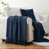 BATTILO HOME Navy Blue Throw Blanket - Knitted 50'' x 60'' Super Soft Warm Navy Throws for Couch