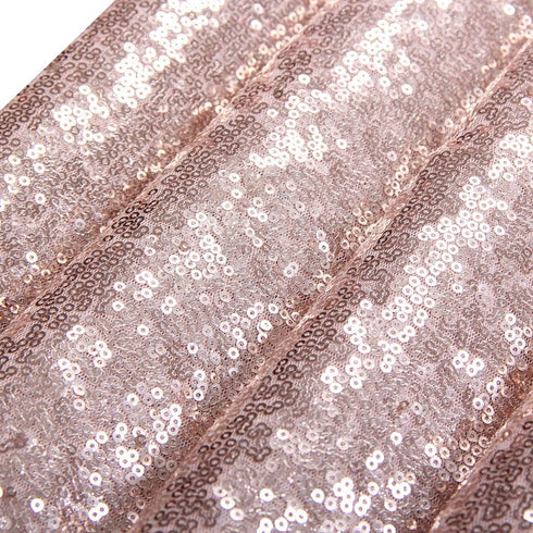 Sequin Placemats Set of 6, Heat-Resistant Stain-Resistant Kitchen Table Mats, Elegant Rose Gold 15" Round for Party