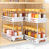 DABIGE Pull Out Spice Rack Organizer for Cabinet, 2 Pack Slide Out Spice