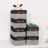 HNZIGE Small Storage Baskets Fabric Bins (6-Pack) for Organizing Clothes, Toys, Books, Gifts (Black & Gray, 11.8" x