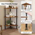3-Tier BF30CJ01 HOOBRO Corner Shelf Stand, Industrial Corner Bookshelf with Metal Frame, Plant Display Shelf, Small