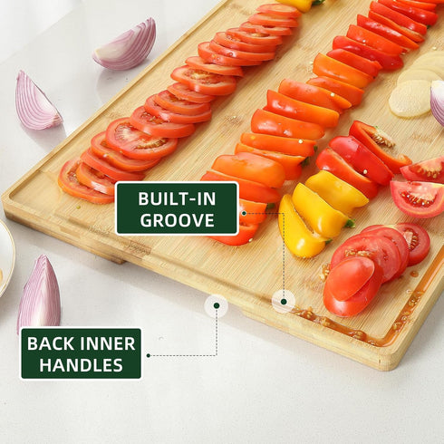 24 16 GarveeHome x in Bamboo Cutting Board, Large Kitchen Chopping Board with Juicy Groove, Wooden Butcher Block