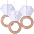 Engagement Party Decorations - Bridal Shower Supplies, Honeycomb Ring Hanging Decorations, Rose Gold Glitter Diamond