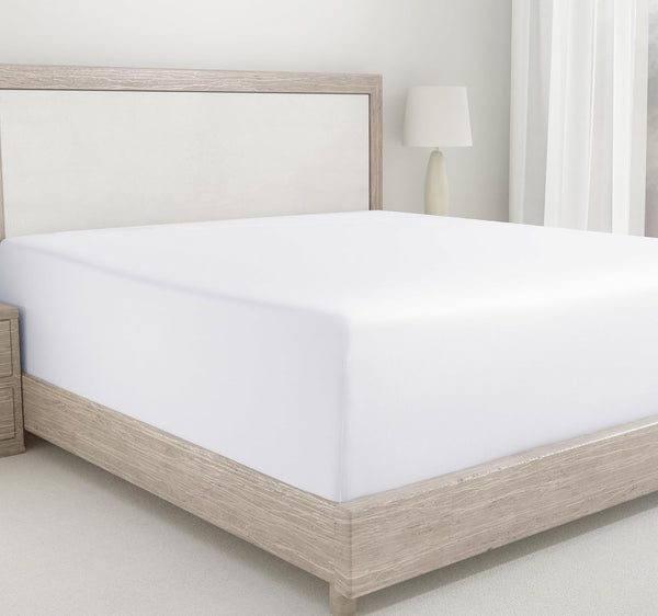 California Design Den White Twin XL Fitted Sheet, 100% Cotton, 400 Thread Count Sateen, Fits College Dorm