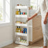 5-Tier Slim Rolling Storage Cart - Utility Cart with Wheels for Bathroom, Kitchen, and Laundry Room - Bathroom Shelves
