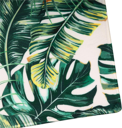 LIVILAN Green Leaf Bath Mat - 16" X 24" Tropical Bathroom Rug