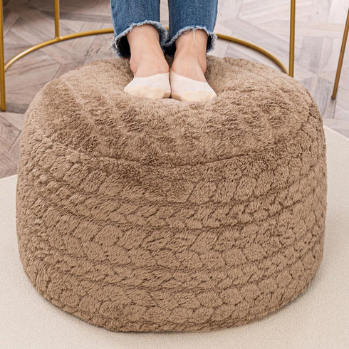 20x14 Inch Asuprui Unstuffed Ottoman Pouf Cover Lightweight Foot Rest, Floor Bean Bag Chair, Storage Pouf for Living