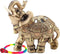 Golden Polyresin Elephant Statue Sculpture - Trunk Wealth Lucky Collectible Figurine Gift Home Decor Feng Shui