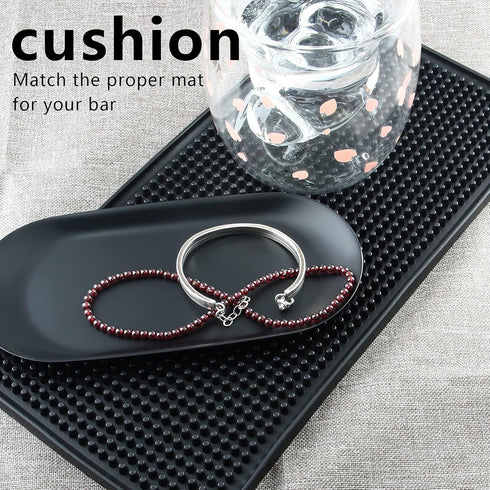 Set 2, 6" 12" Countertop Bonsicoky Silicone Bar Mat of x Bar Service Spill Mat, Non-Slip Waterproof Cocktail Bartender