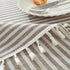 55 86 Inch) meioro Tablecloth Striped Fringe Table Cloth Rectangular Tablecloths Cotton Blend Table Cover for Dining