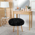 uxcell Faux Fur Round Rug - Fluffy Area Mat for Bedroom Floor Sofa Living Room 2 x 2 Feet Black