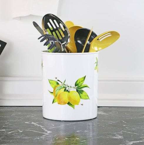 Reston Lloyd Extra Large Multipurpose Crock for Organizing Utensils & Kitchen Tools, Fresh Lemons