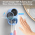 Biodzzs (02 Toothbrush Holder and Cleaner for Bathroom Light Cleaning Fan Drying Round in Circle Automatic Rotating