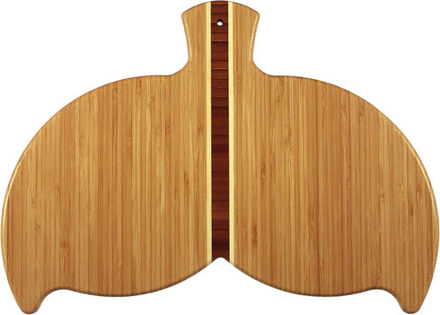Totally Bamboo Whale Tail Shaped Bamboo Serving and Cutting Board, 14-1/2" x 10-1/2"