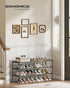3-Tier 11.7 36.1 21 Inches, ULSH033BH01 SONGMICS Shoe Rack, Shoe Storage Organizer, Space-Saving, x x Entryway, Metal