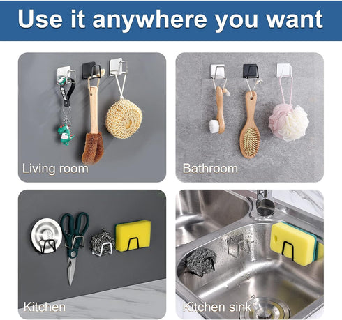 2Pcs SUS304 Sponge Holder for Kitchen SinkStrong Adhesive Small Sponge HolderSink Holder for Brush and SpongePremium